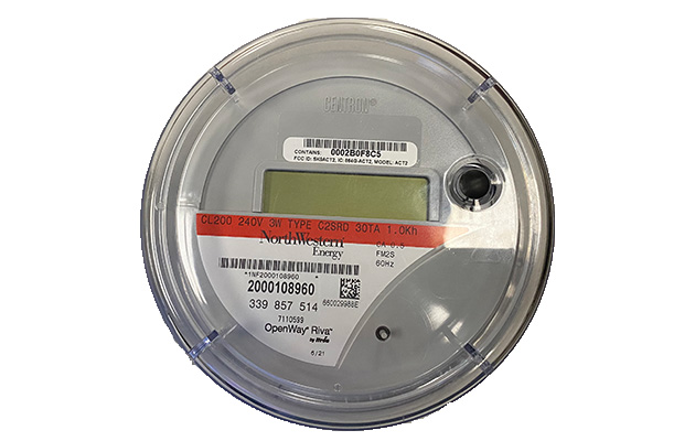 An electric AMI meter isolated on a white background